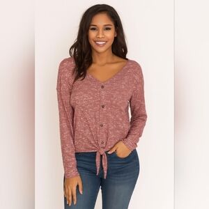 NWT Bobbi Brooks Maroon Button-Down Shirt With Tie